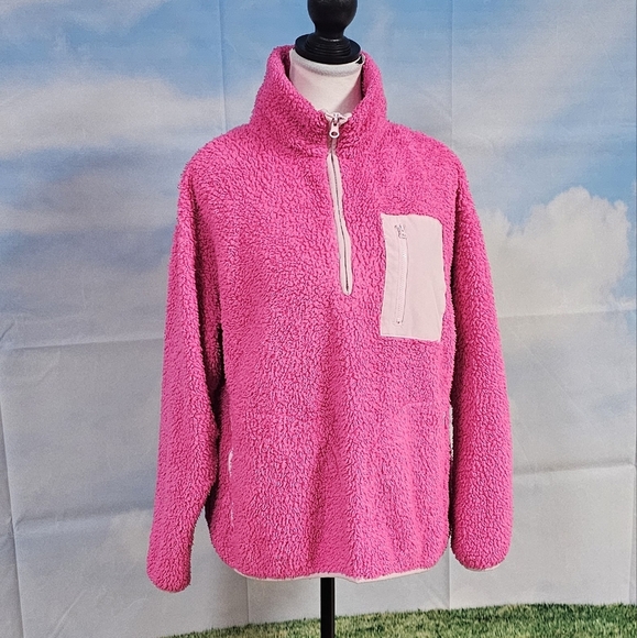 CROWN & IVY | FAUX FUR OVERSIZED QUARTER ZIP WOOBIE PULLOVER - … - Picture 9 of 16